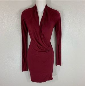 Wilfred long sleeve faux wrap dress